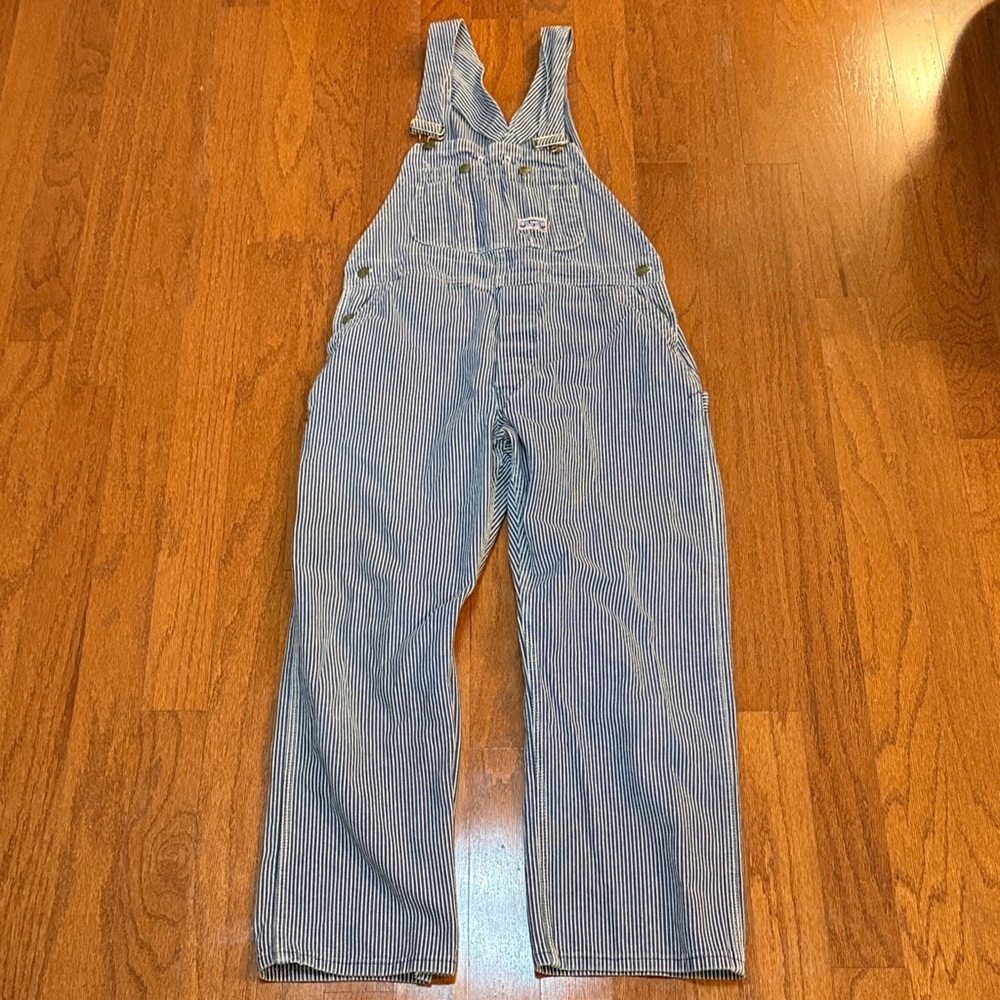 Men's Classic Blue Striped Overalls with Hat